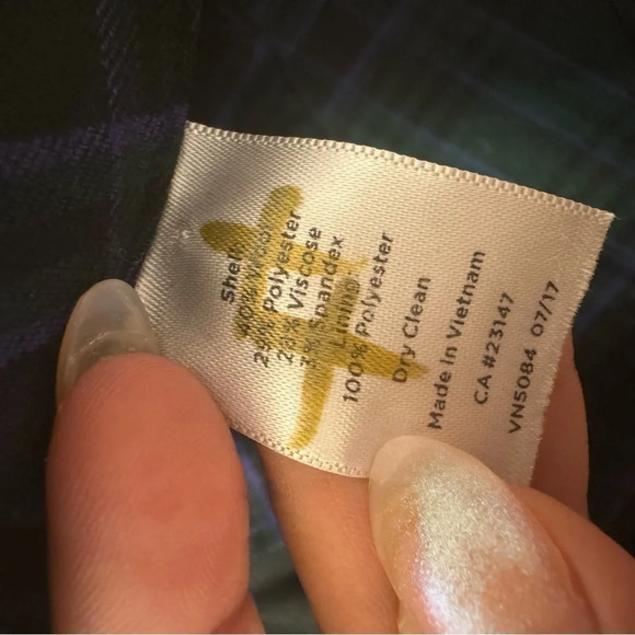 Talbots Plaid Ankle Pants Green Women Size  14W - Picture 8 of 8